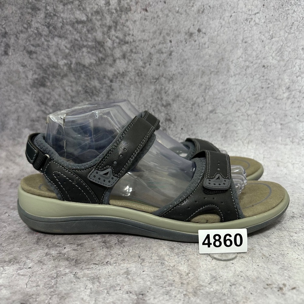 Orthofeet Malibu Sandals Womens 10 Black Orthopedic Adjustable Strap Comfort 961